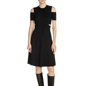 MAJE cold-shoulder cutout knit sweater dress